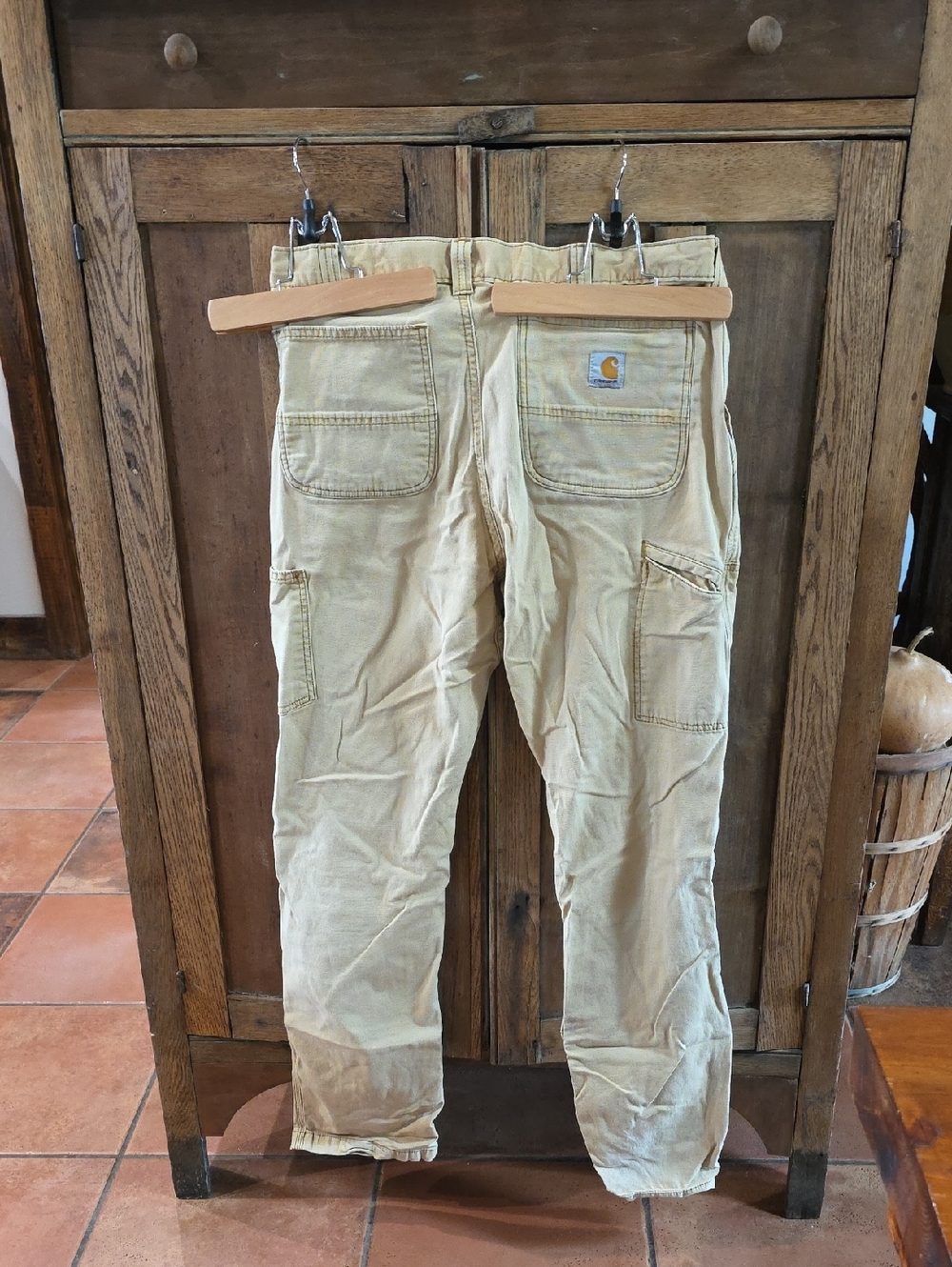 Carhartt Light Tan Relxed Fit  Utility Work Pants 34x36